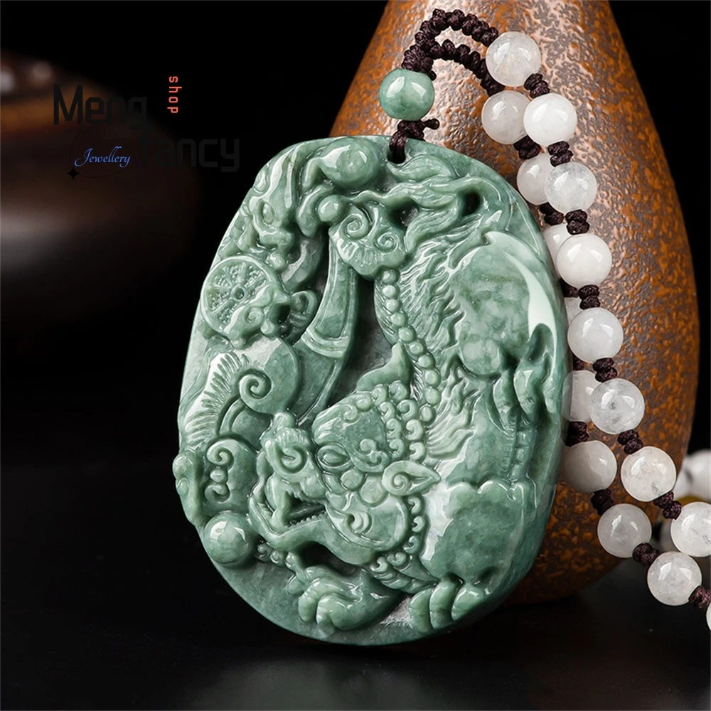 

High - Grade Natural A Goods Jade Wishful Brave Ice Jade Pendant Pichu Pendant Men's Necklace Women's Fashion Jewelry