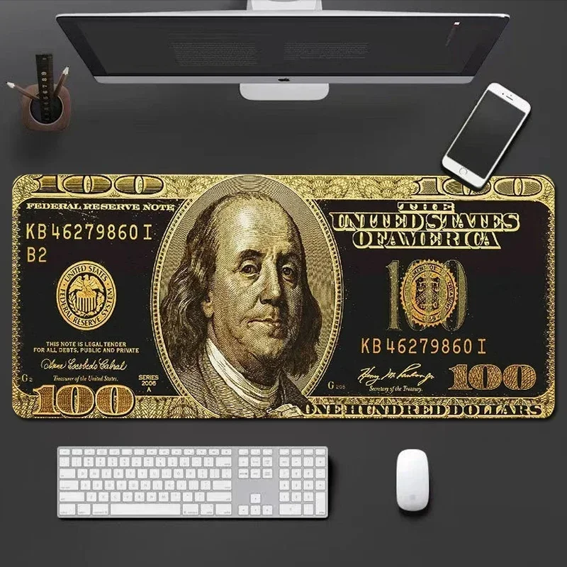 Gaming Laptop Dollar Printing Desk Mat Wrist Pad Mouse Pc Accessories Table Pads Deskmat Gamer Cabinet Keyboard Keycaps Mausepad