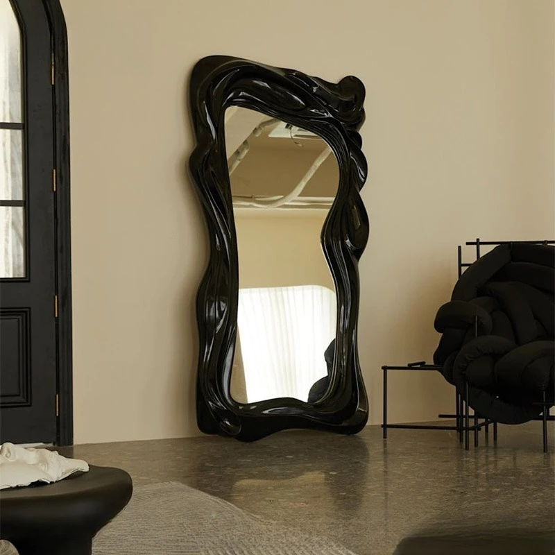 Personality Simplicity High sense Wave mirror Creative art Special-shaped clothing store Irregular full body floor mirror