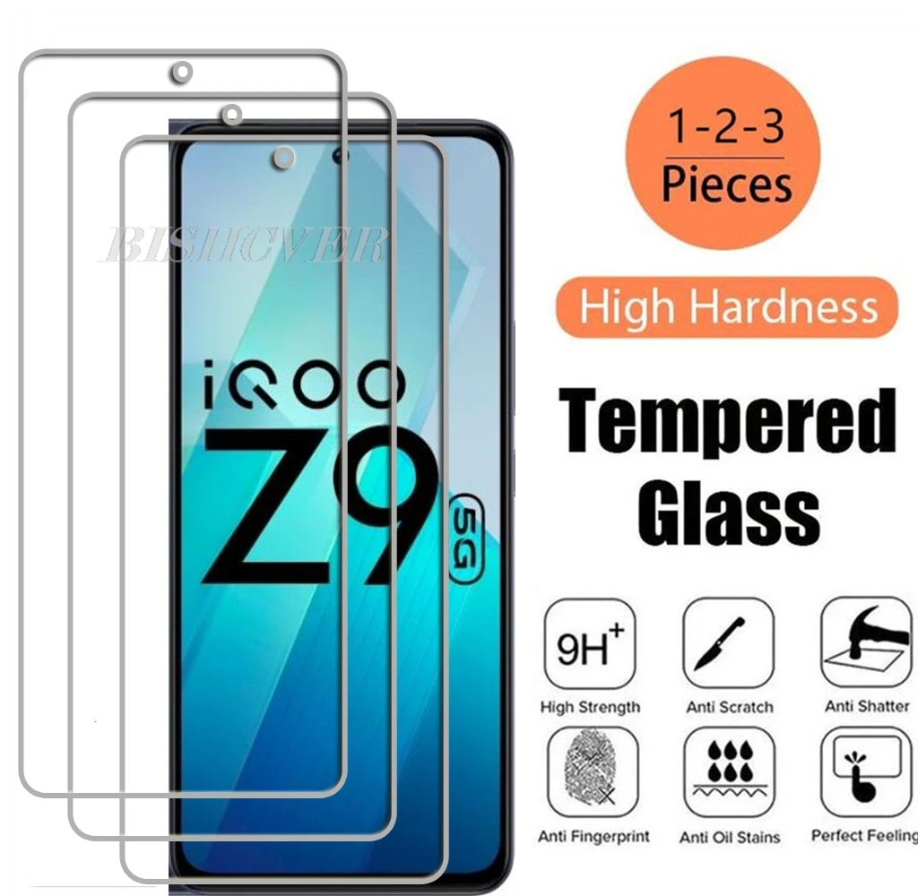 

Tempered Glass Protective On For Vivo iQOO Z9 6.67" 2024 Vivo iQOO Z9 iQOOZ9 Z 9 Screen Protector Film Cover