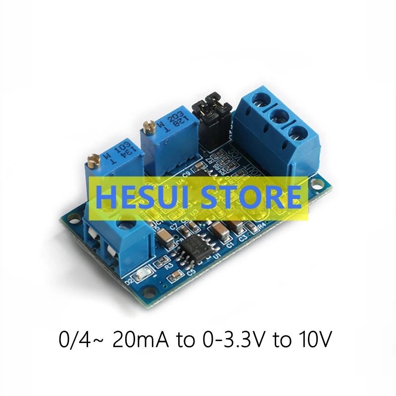 Current voltage module 0/4-20mA to 0-3.3V5V10V voltage transmitter signal conversion conditioning