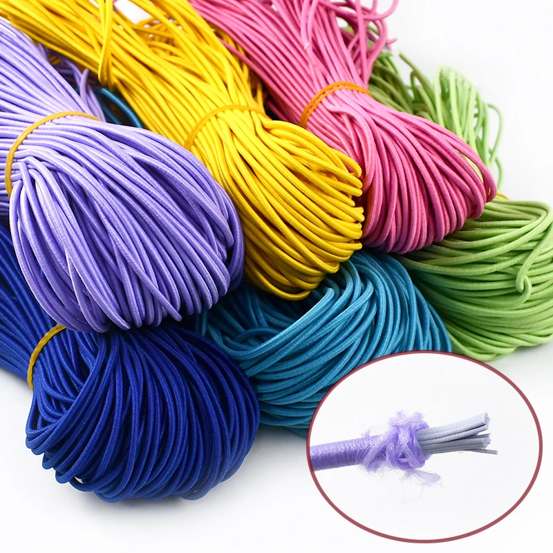 5/10/20M 2.8mm Round Rubber Rope Hair Tie Decoration Elastic Bands Underwear Clothes Sewing Stretch String Bungee Cord Supplies