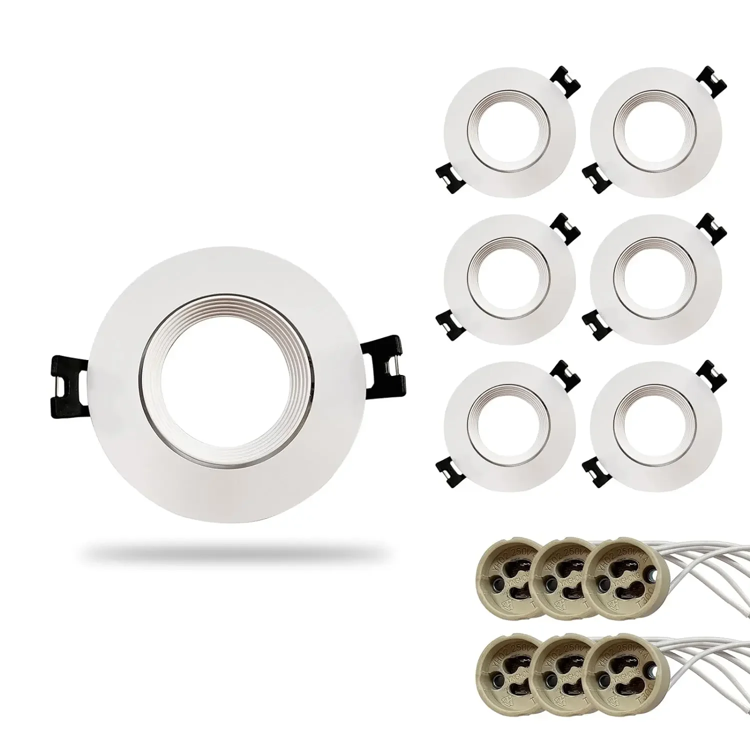 Frame for Recessed Ceiling Light with GU10 Lamp Holder Downlight Fitting for Spotlight Bulb