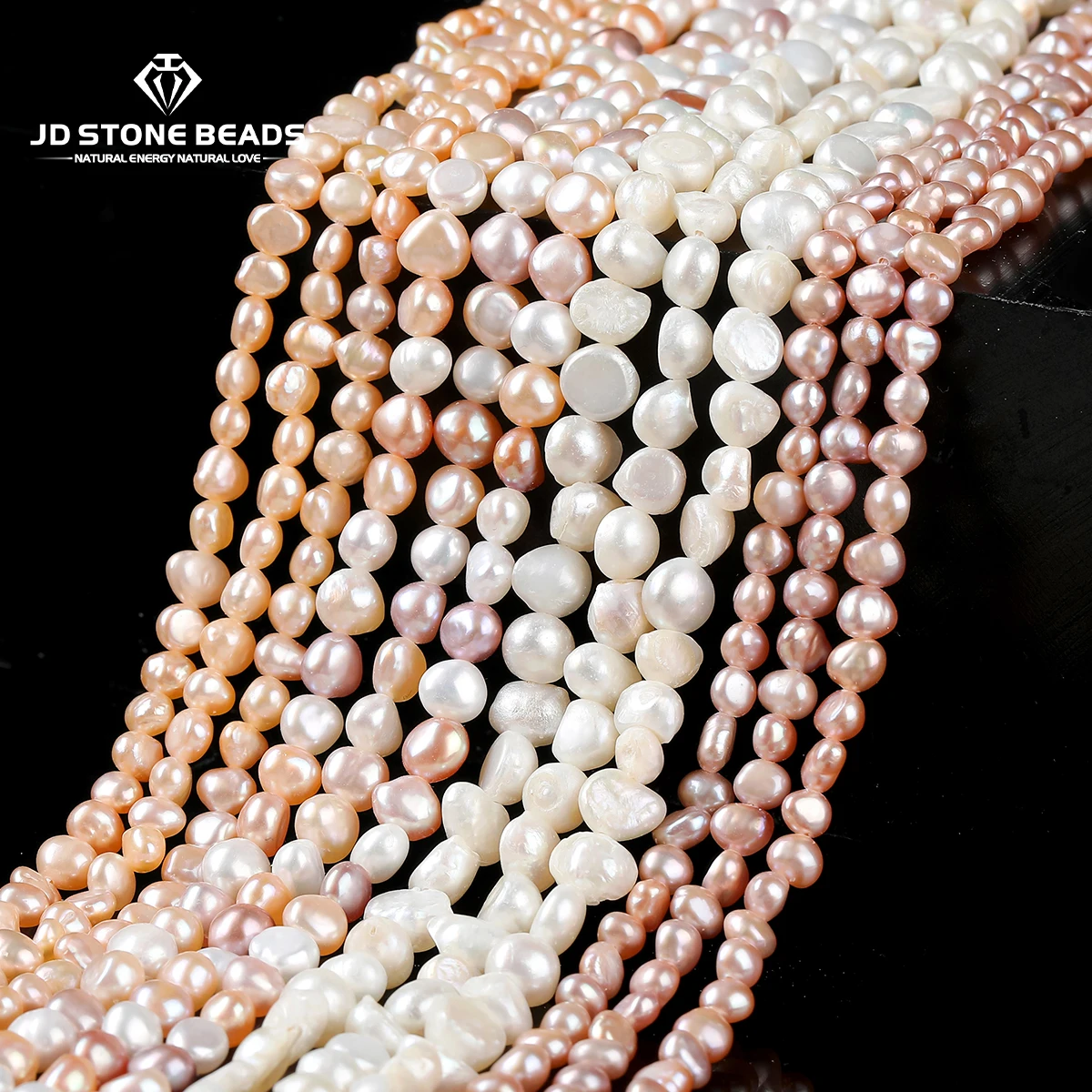 

Natural White Freshwater Pearl Beads High Luster Spacer Beads for DIY Jewelry Making Two Sides Polished Flat Rice Loose Pearls