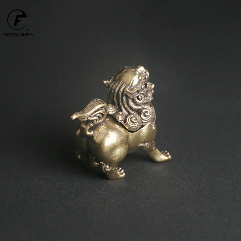 Vintage Copper Design Tibetan Style Mini Bronze Kirin Incense Burner Censer Craft Home Decors Living Yoga Kung Fu Room Ornaments