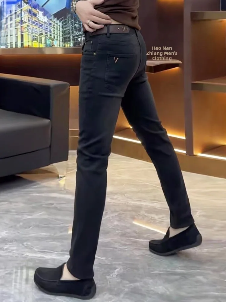 

Мужские модные джинсы прямого кроя слим-фит, со средней посадкой, из денима, повседневные, износостойкие, современные, стильные, весенняя новинка