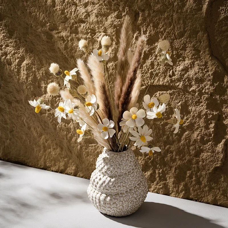 CAPIRON Ceramic Conch Vase Wabi Sabi Home Decoration Accessories Arrangement Dried Flower Pampas Grass Container Living Room