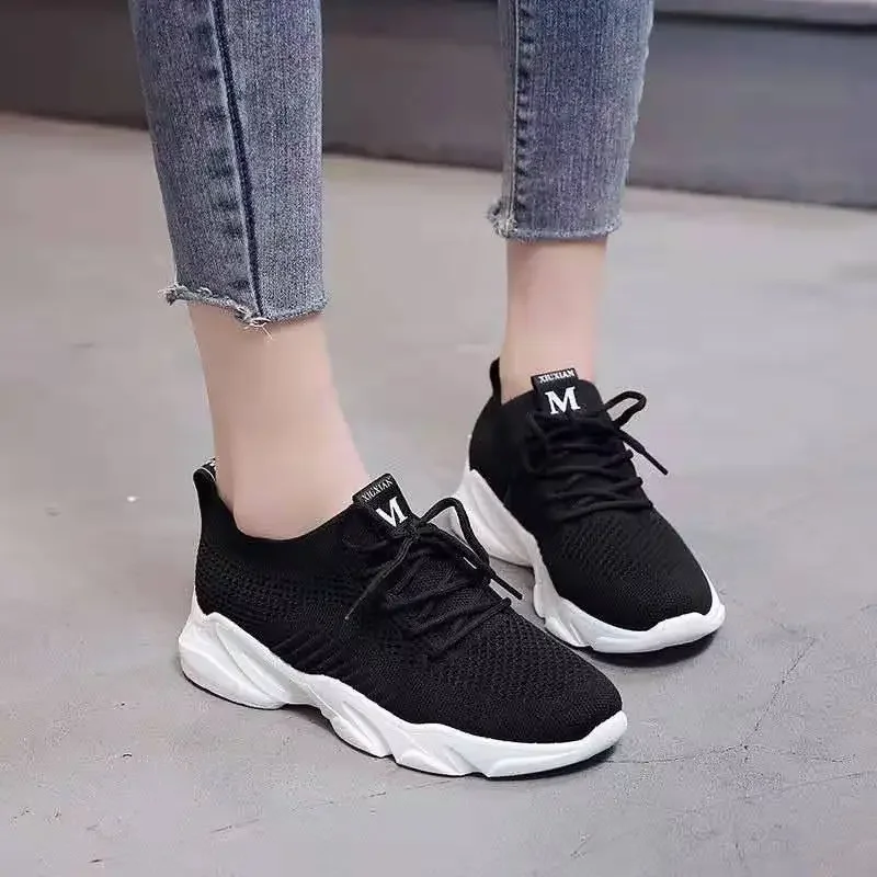 Fashion Sport Shoes for Women Casual Breathable Running Platform Sneakers Woman Pink Vulcanize Mesh Shoes Chunky Sneakers 2024