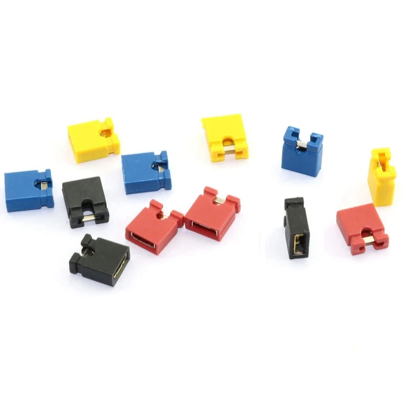 100 ชิ้น 2.54 มิลลิเมตรหมวกจัมเปอร์เปิดประเภท Shorting หมวก Shorting Block Shorting Cap Socket Pin Header การเชื่อมต่อบล็อก