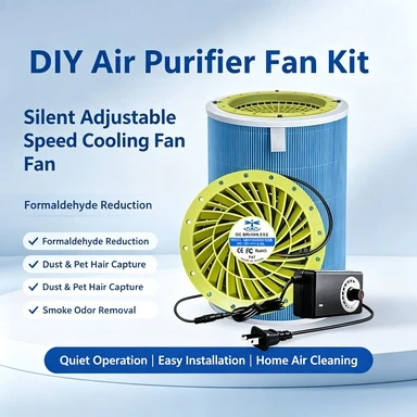 Air Purifier Filter Set, Adjustable‑Speed Silent Cooling Fan, Formaldehyde Dust Smoke Pet Hair Removal Filter Module