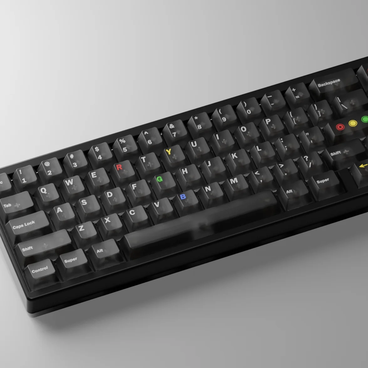 106 Key Black Light Matte Double Shot ABS Keycap Cherry Profile Custom Foggy Transparent Keycaps for MX Switches Gaming Keyboard