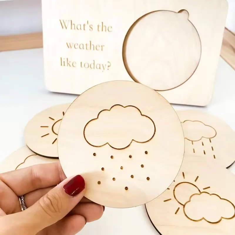 A set of wooden weather display boards is suitable for desktop, corridor, home, room decoration and festival gifts