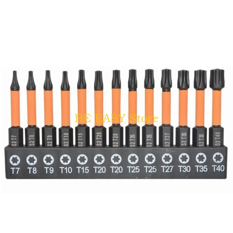 

E28F 26Pcs/set Torx Screwdriver Bit 7-40 Hexagonal Drill Hand Tool