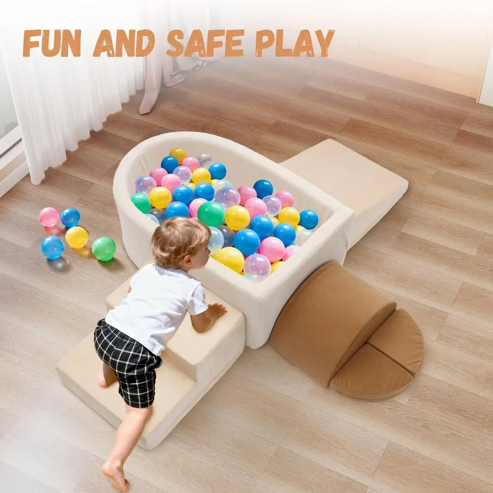 Blocchi da arrampicata in schiuma per bambini da 6 pezzi con pozzo per palline, set da gioco per interni per divertimento strisciante e arrampicata per bambini (palle non incluse)