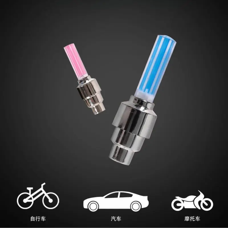 2Pcs Neon Bike Spoke Lights Bicycle LED Light Tire Valve Cap Flashlight Wheel Spoke Lightweight Car Motorcycle Accessories