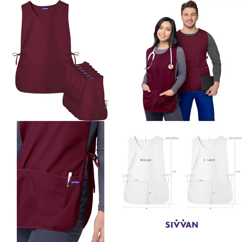 

Unisex Apron Set - 6-Pack, Cobbler Style, Unisex Kitchen Work Aprons for Cooking and Baking