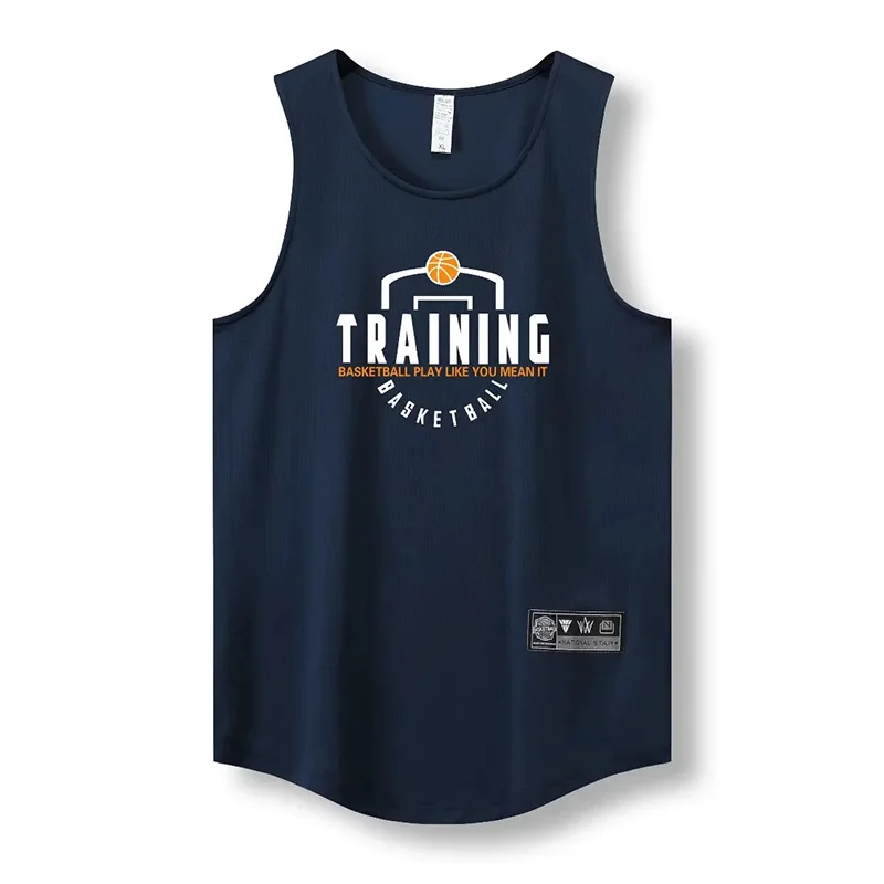 American basketball vest for boys, loose sleeveless waistcoat, student playing training, quick-drying jersey for summer