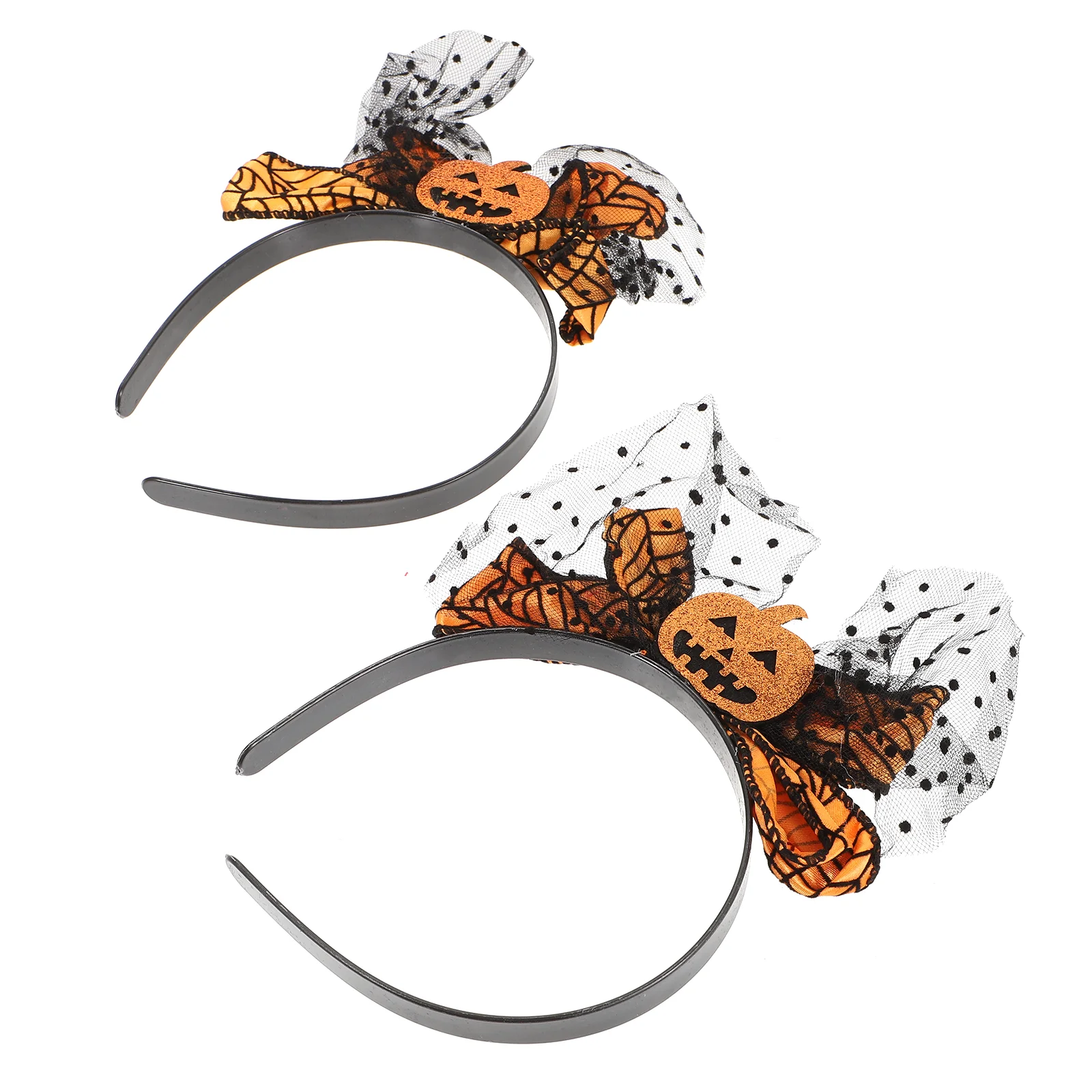 Pumpkin Head Buckle Bowknot Mesh Hairbands Halloween Party Headbands Headpiece Headdresses Hoops Ornaments Costumes