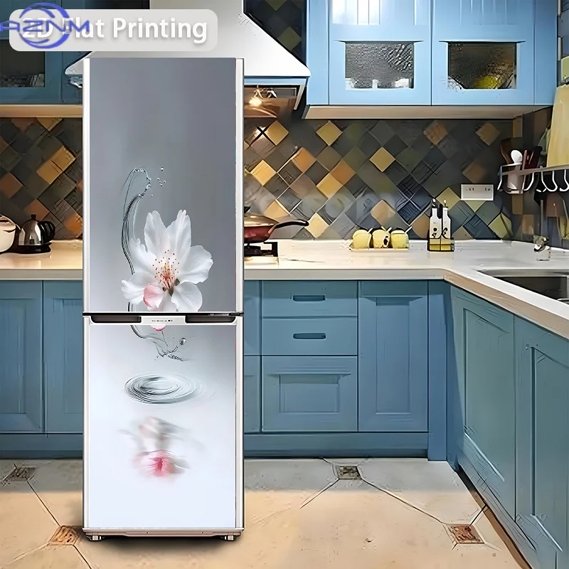 1pc of 2D Flat Design Refrigerator Sticker, 23.62×70.87 inch, Self-Adhesive Wall Decoration Wallpaper Capturing The Moment of