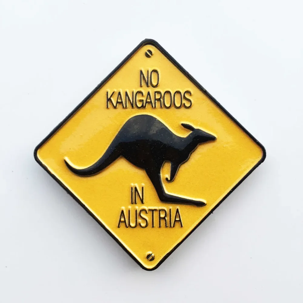 BABELEM Creative Fridge Magnet Souvenir 3D Printed NO Kangaroo IN Australia Street Sign Decorative Refrigerator Magnets Gifts