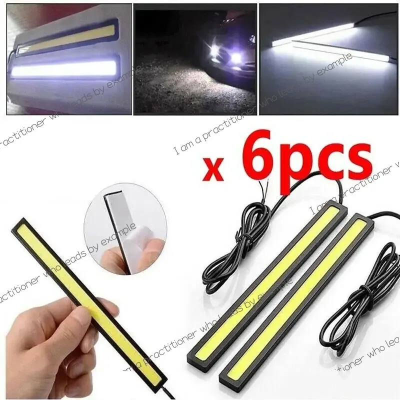 New 6PCS 17cm LED COB Daytime Running Light Waterproof DC12V Car Atmosphere Light Source Parking Fog Bar Lamp strip Lights