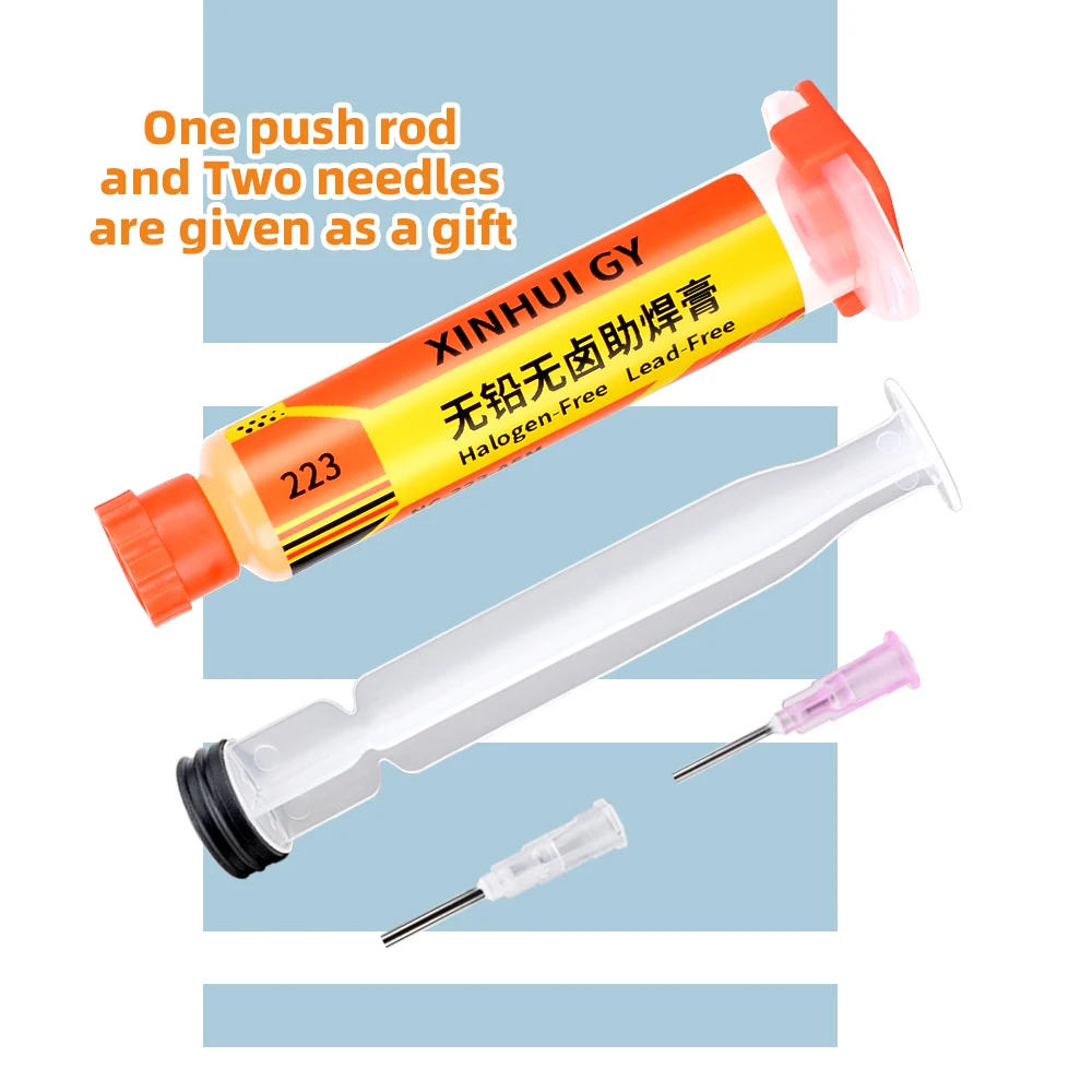 BGA Flux Paste  RMA-223 Lead-free and Halogen-free Soldering Flux  for Mobile Phone Repair Soldering. No-clean, High-activity