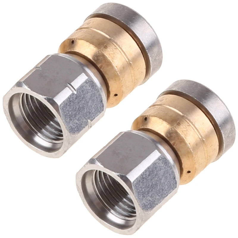 High Pressure Washer Stainless Steel Accessories G1 / 8 " G1 / 4 " 3 / 8" Drain Sewer Cleaning Jetter Rotary Nozzle