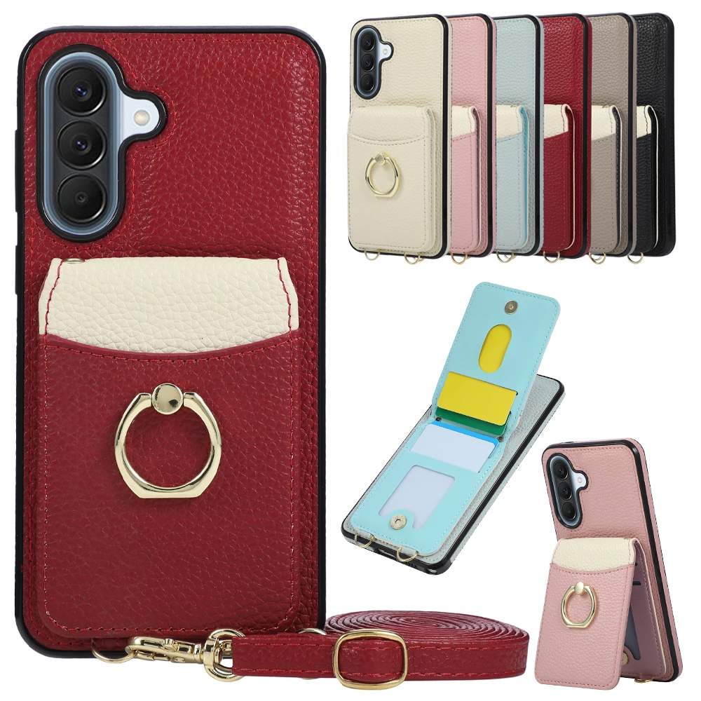 Lanyard Leather Phone Cover for Samsung Galaxy A07 A27 A57 A37 A17 A56 A36 A16 A55 A35 A15 A54 A34 A14 A13 A53 A33 Phone Case
