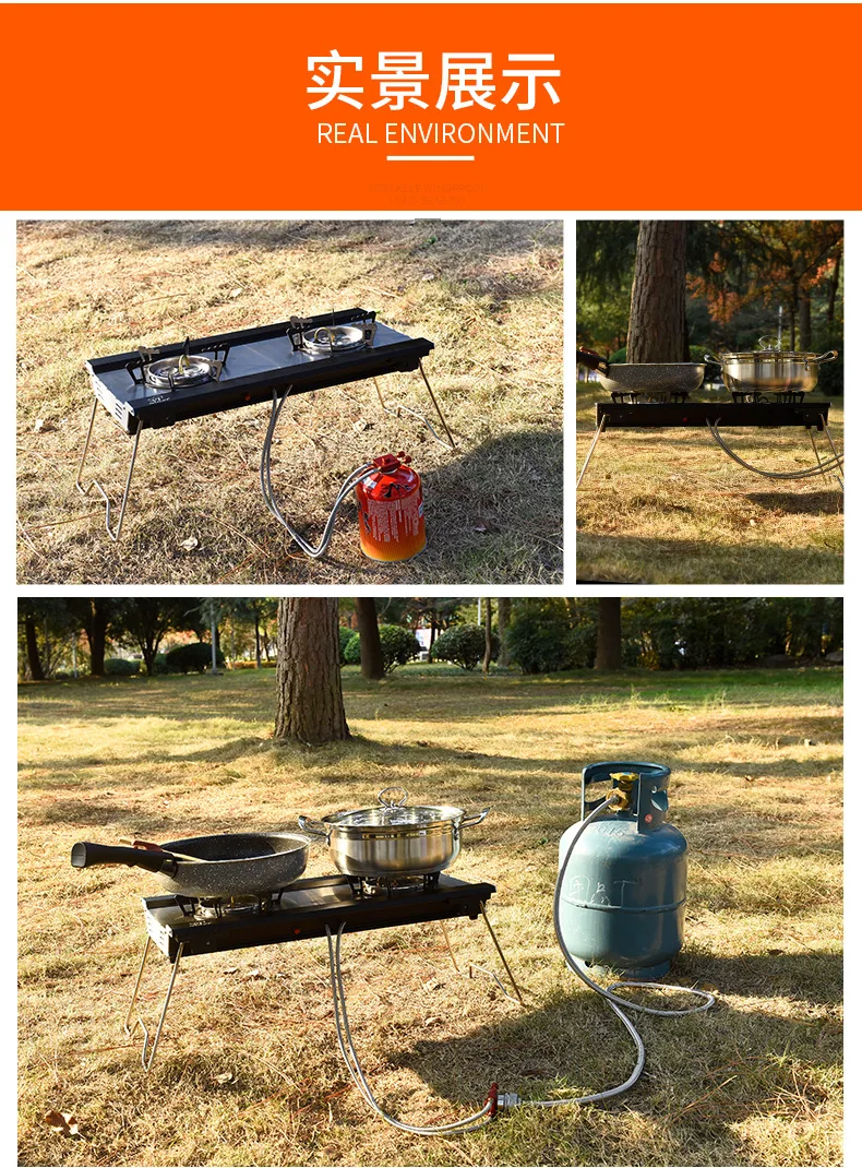 

2026Bulin Outdoor Portable Double Head Stove Foldable Stove Cassette Stove Field Stove Liquefied Gas Car Gas Burner