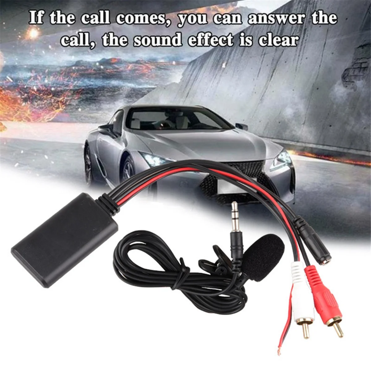 Universal Auto Bluetooth 2rca Aux Adapter Wireless Audio Telefonanruf Freis prech mikrofon 2rca ux-In Audio eingang
