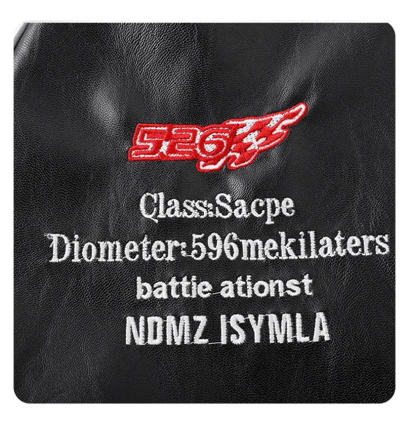 Men's Fashionable Versatile Embroidered PU Leather Baseball Jacket New 2025 Autumn Racing Suit Trendy And Stylish