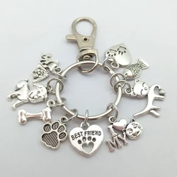 New Mini I Love My Dog And Bone keychain lovely Footprint Pendant Keyring Best Friend Pet Keyring Gift For Pet Lovers