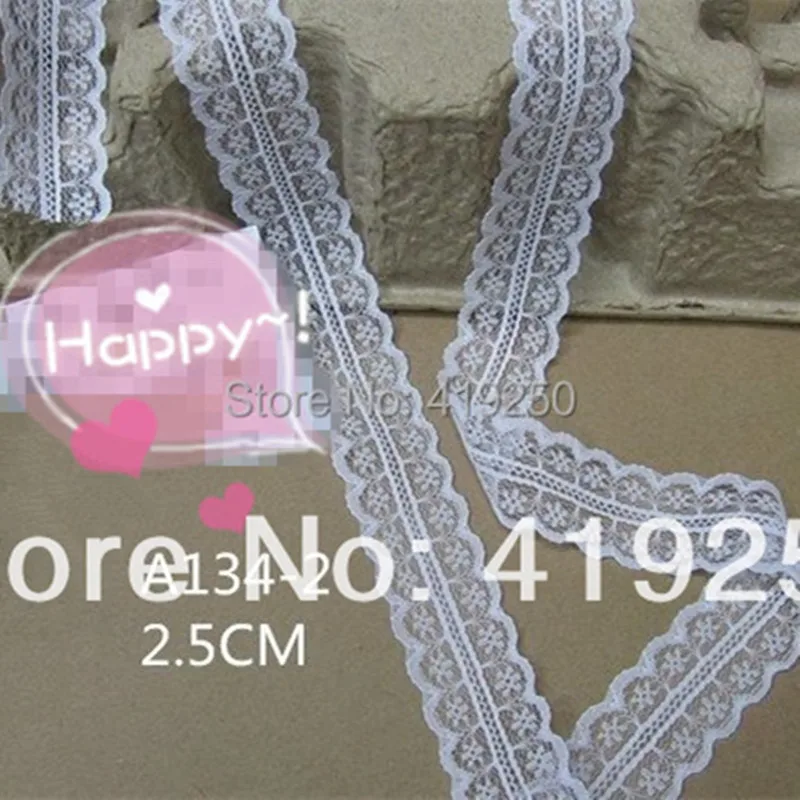 400yard  2.5cm wide  Handicrafts   Net Lace Trim Ribbon  Flat Lace Trim Gorgeous Wedding Crafts Sewing