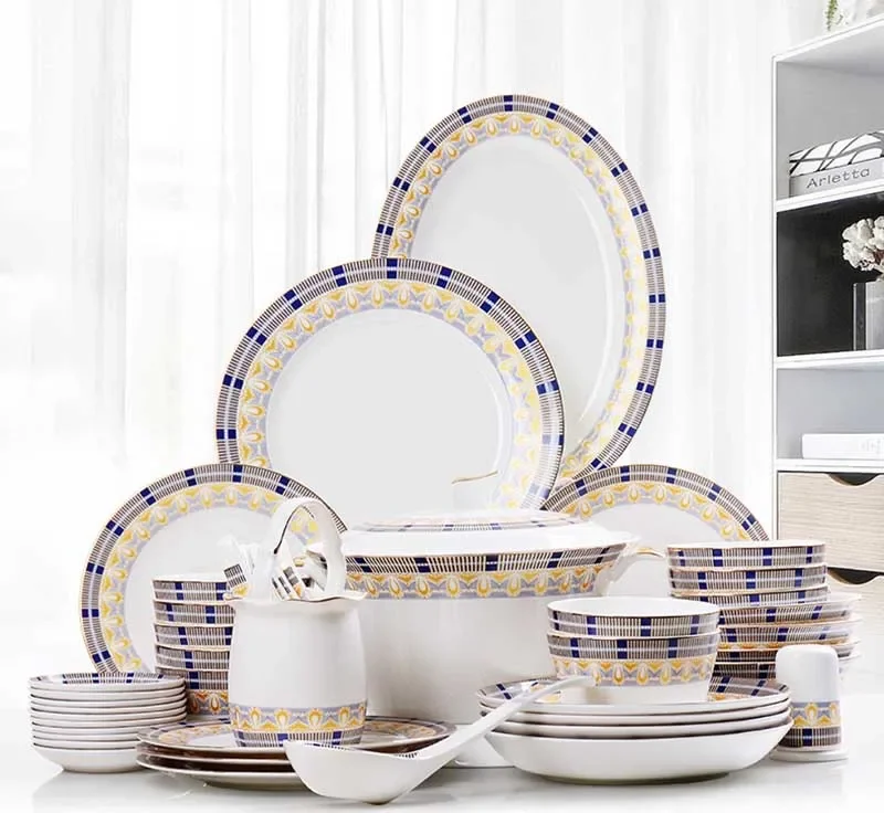 Wholesale high quality homeware crockery sets bone china dinner set plate bowl tableware sets