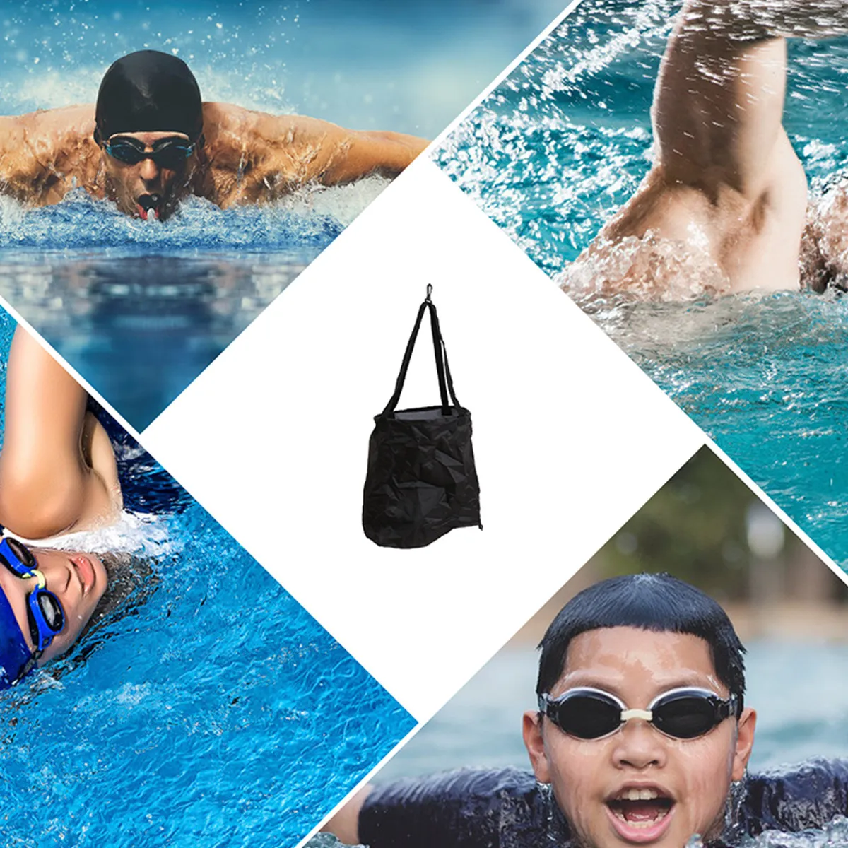 

Тренажер для плавания с парашютом-удлинителем, черный, для взрослых, для тонизирования всего тела, оборудование для тренировок по плаванию