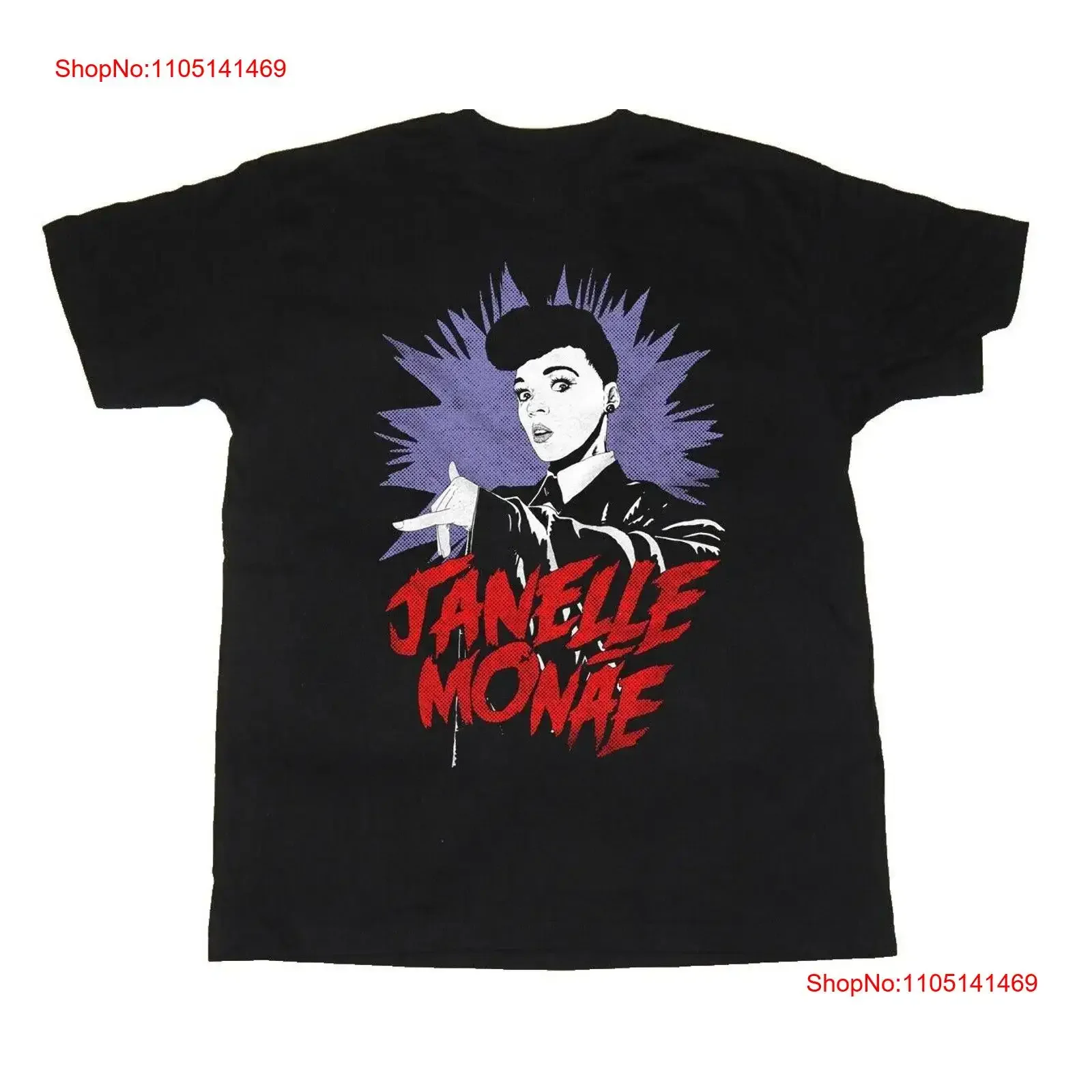 

Хлопковая черная футболка Janelle Monae для фанатов всех размеров CS483, винтажная стираная футболка с рисунком, дышащая, слегка стильная, растянутая