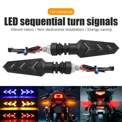 2pcs Motorcycle Turn Signal Light Flashing Motorbike LED Bendable Flowing Fishbone Indicator Lights Daytime Running Lights 12v