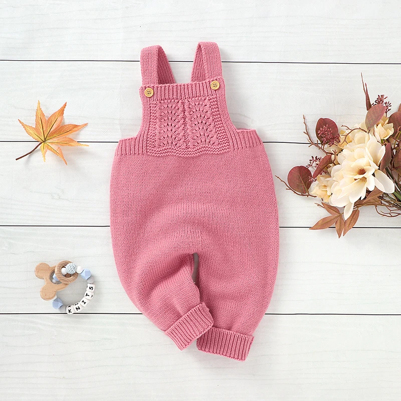 Newborn Baby Clothing Set Knitted Infant Girl Boy Jumpsuit Outfits Hat Solid Toddler Kid Long Sleeve Sweater Sleeveless Onesies