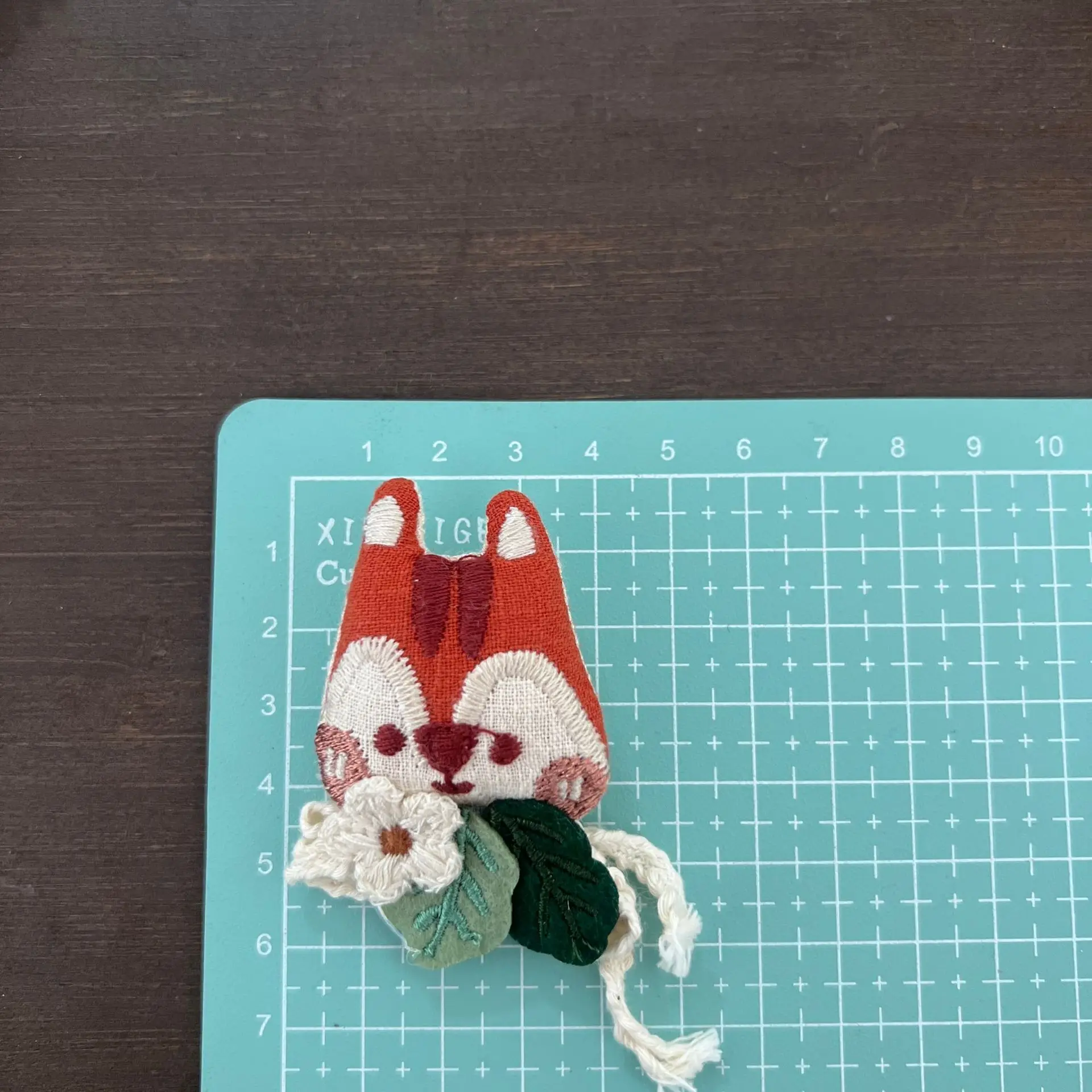 Handmade Fabric Brooch Cotton Filled Fox Design for Shoes Socks Hat Bag DIY Sewing Embellishment Upgraded