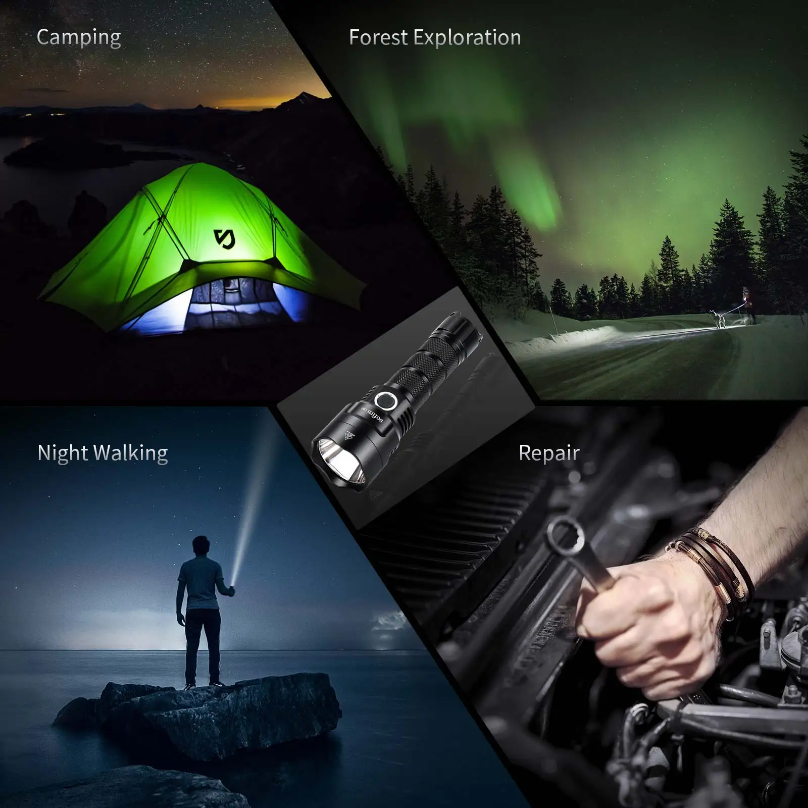 C8G SST40 Powerful LED Flashlight 21700 With Power Display Lantern 18650 Torch 2 Groups Ramping SOS Beacon Outdoor
