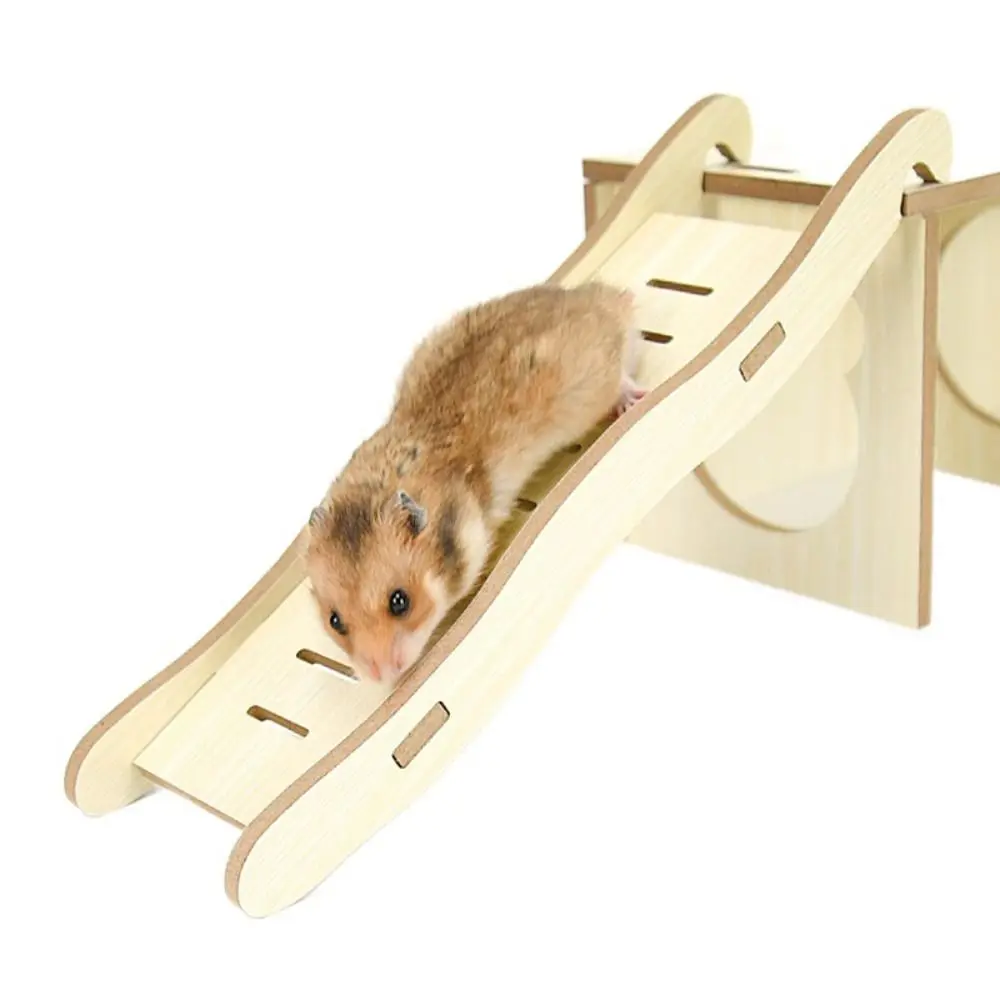 Decorative Wooden Hamster Ladder Wave Shape Animals Cage Ladder Hamster Suspension Bridge Wood Hamster Toy Staircase for Cage