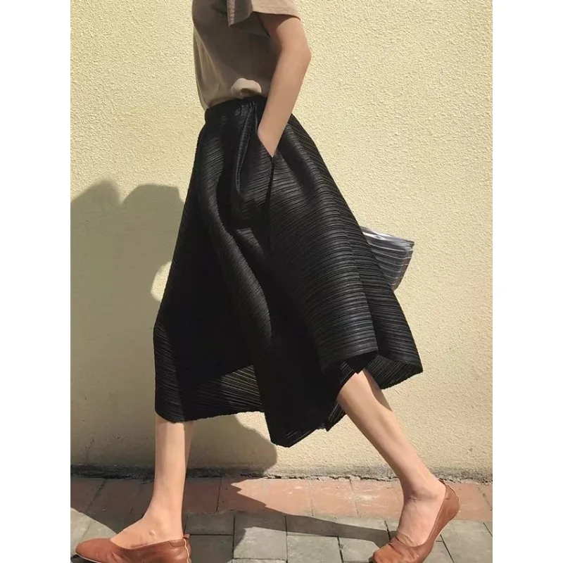 

Summer Spring Women's Wear Skirt-Trousers Wide-Leg Trousers Pleated Asymmetrical Loose-Fitting New Arrivals Fashionable Design