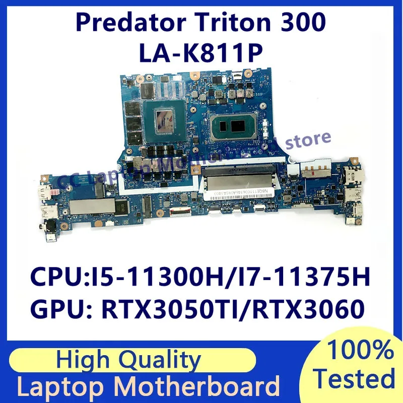 

LA-K811P Mainboard For Acer Predator Triton 300 Laptop Motherboard With I5-11300H/I7-11375H CPU RTX3050TI/RTX3060 100% Tested OK