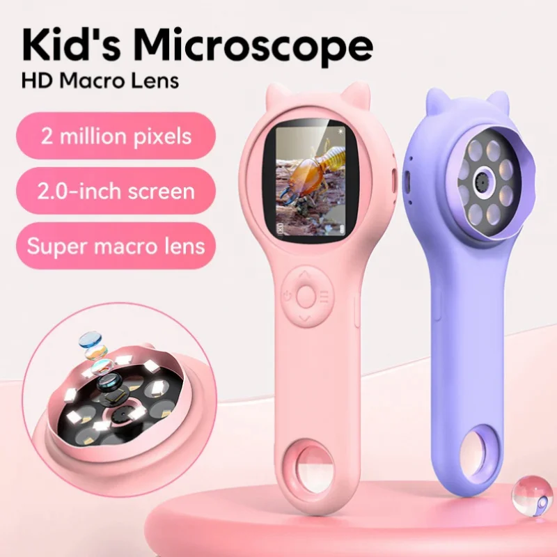 

The Microscopic World Science Children Educational Toys Mini Kids Optical Microscope With Photo And Video Function 500X Observe