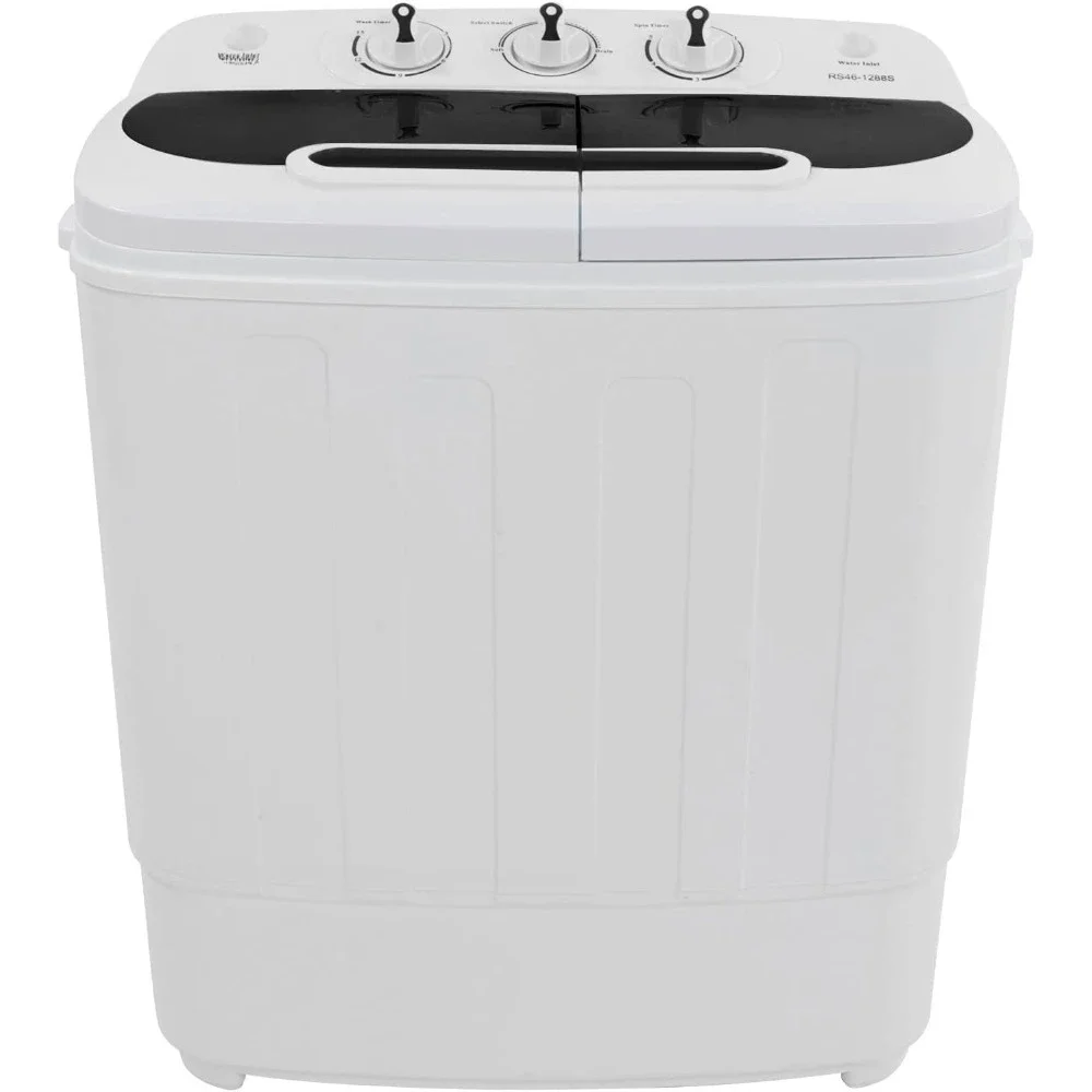 15LBS Portable Washing Machine, Electric Twin Tub Washer with Washer(9lbs) & Spiner(6lbs) & Pump Draining, for Home Camping