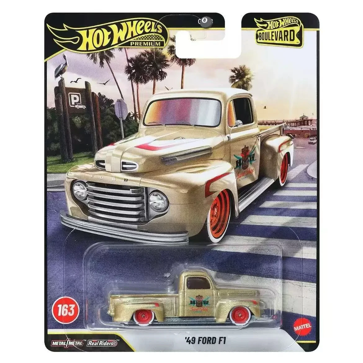 Hot Wheels Cars PREMIUM BOULEVARD 49 Ford F1 1/64 Metal Diecast Model Collection Toy Vehicles GJT68-139