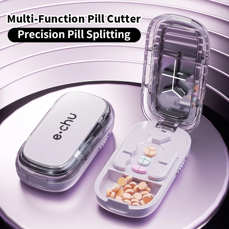 3in1 Medicine Cutter Precise Cutting Into Half / Third / Quarter Drug Divider Organizer Portable Tablet Splitting Pills Splitter