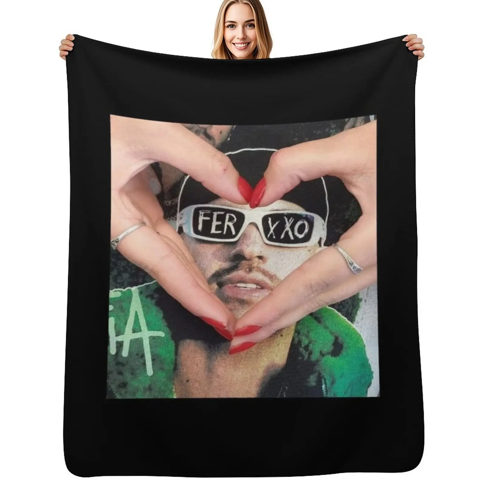 Ferxxo glasses logo Throw Blanket Fuzzy Plush Throw Blanket for Sofa Chair