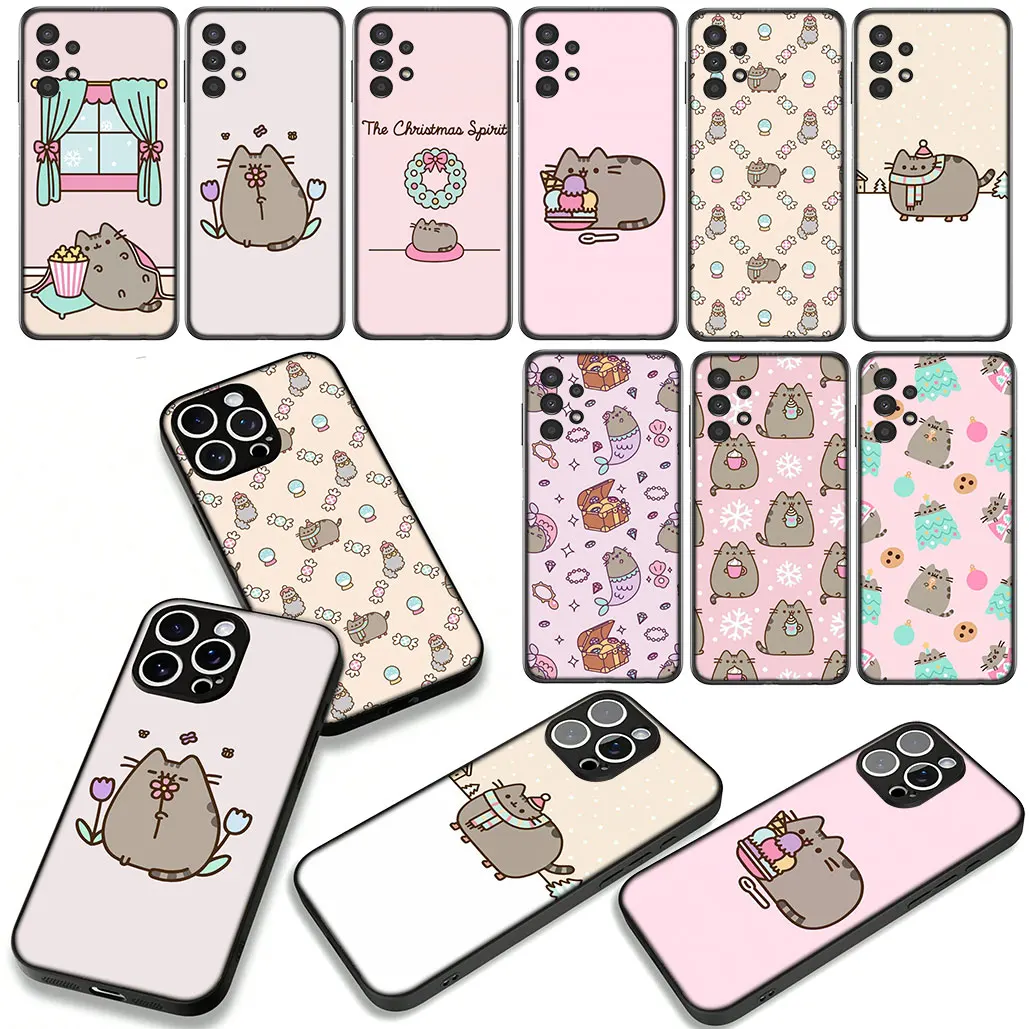 Housse de téléphone p-pusheens Kawaii chat rose, étui pour Xiaomi