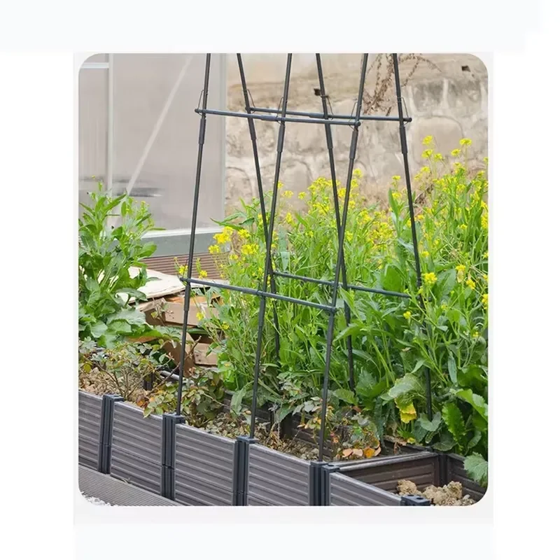 for Modern Coated Durable Anti Corrosive Climbing Plant Planter Box with Support  Elevated Gardens
